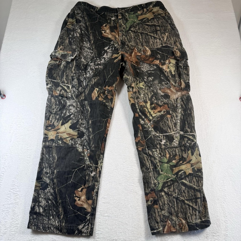 Mossy Oak Cargo Pants Mens XLGreen Camo Adjustable Waist Hunting Outdoor